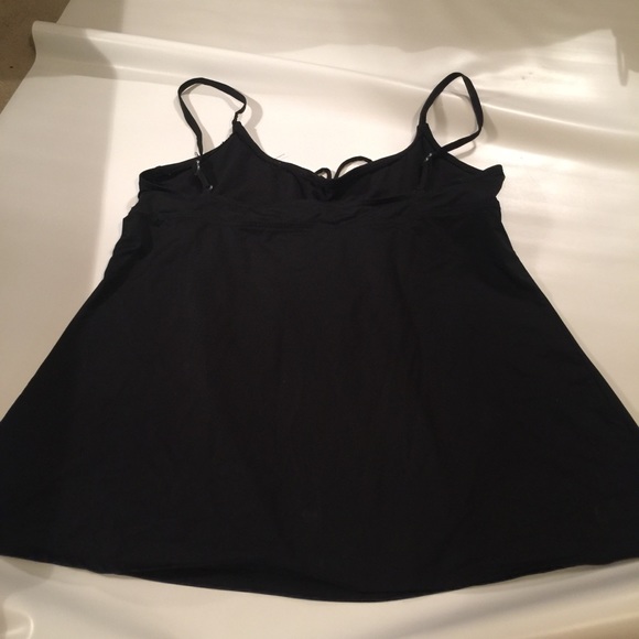 🐚🖤🐠🗿Catalina black tank tunic swim top w gold - Picture 2 of 5